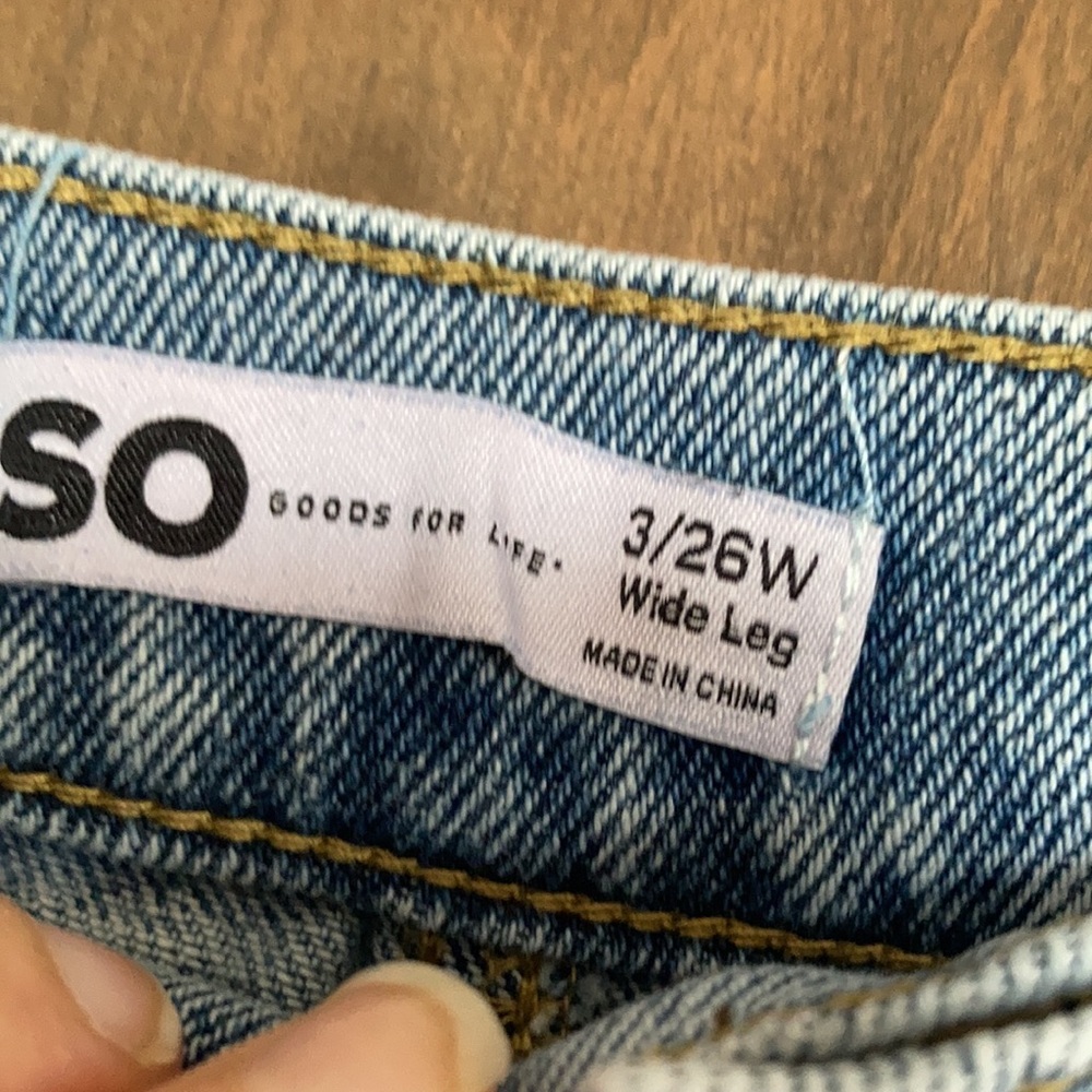 Relist 5/17❌ So Notch waist Super High rise Wide Leg raw hem jean - Picture 10 of 16
